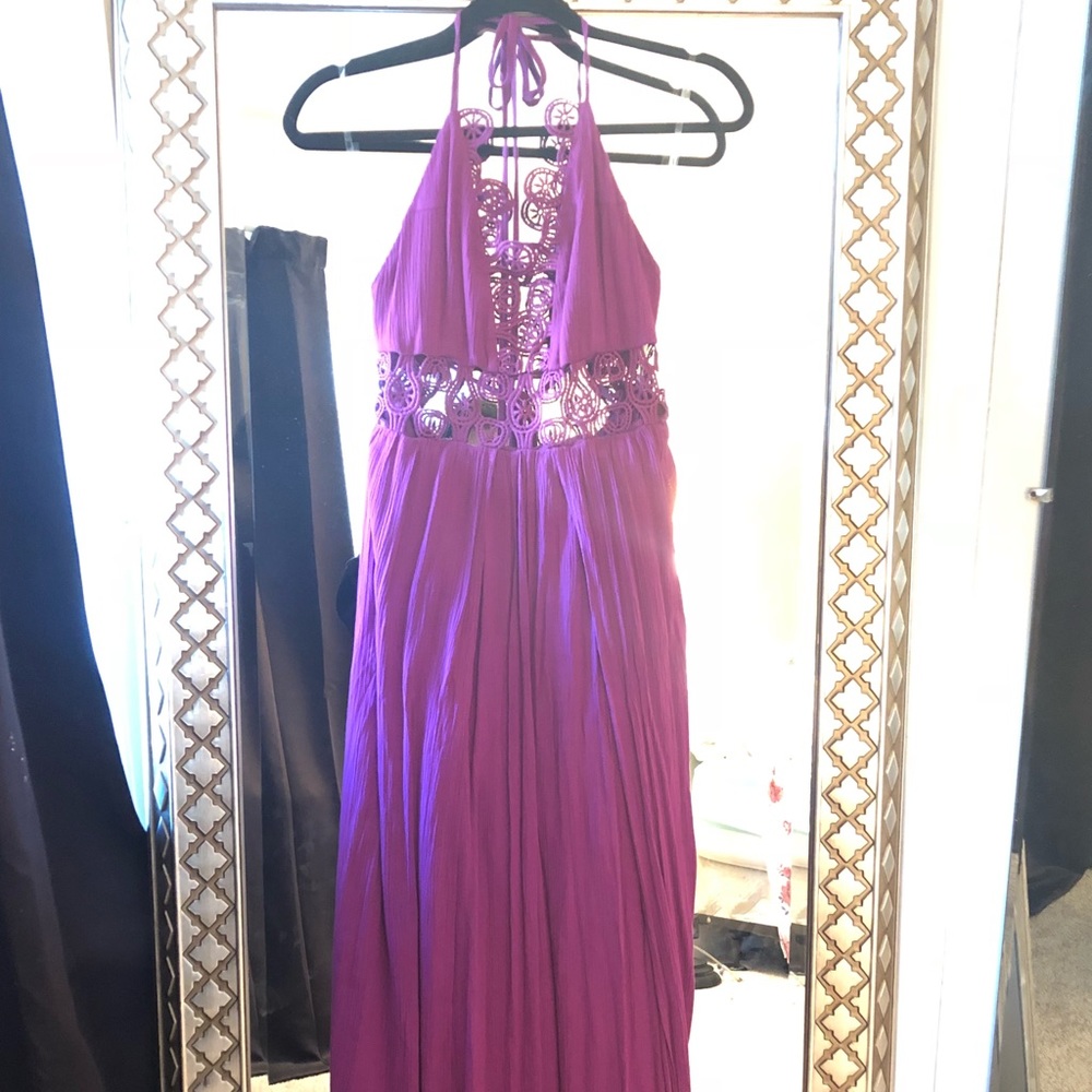 Purple Halter Maxi Dress